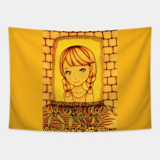 Girl at the window Tapestry