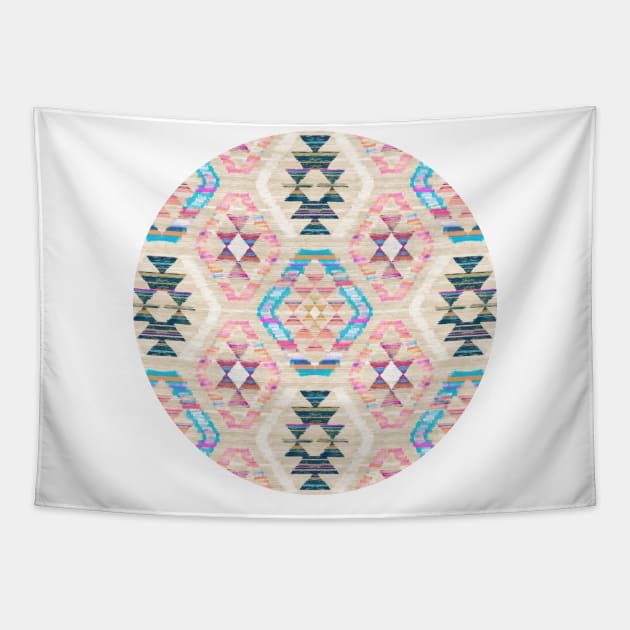 Woven Textured Pastel Kilim Pattern Tapestry by micklyn