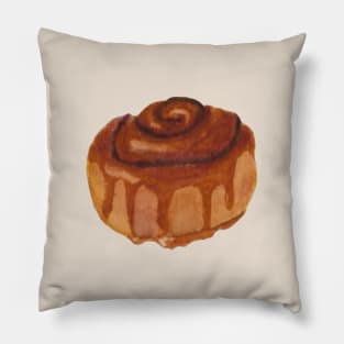 Cinnamon Roll Watercolour Illustration Pillow