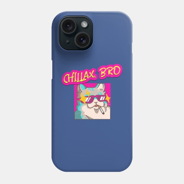 Chillax, Bro (cool cat in glasses, cigarette) Phone Case by PersianFMts