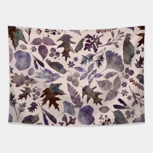 Woodland foliage, dusty pink purple mauve lilac, watercolor wash Tapestry