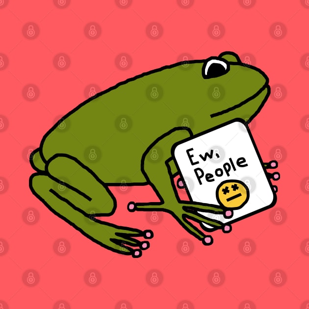 Green Frog Says Ew People by ellenhenryart