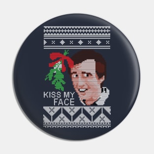 Christmas Alan Partridge Kiss My Face Mistletoe Knit Pin