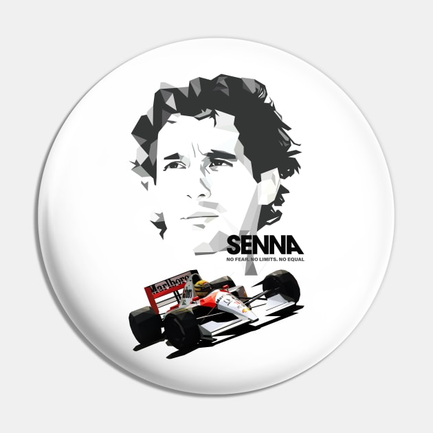 Ayrton Senna Portrait Pin by pxl_g