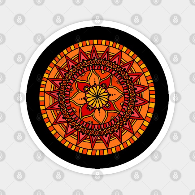 Warm Tone Mandala Magnet by Literallyhades 