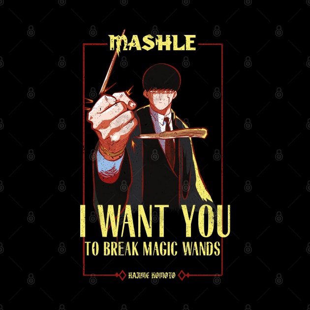 MASHLE: MAGIC AND MUSCLES (I WANT YOU) BLACK (GRUNGE STYLE) by FunGangStore