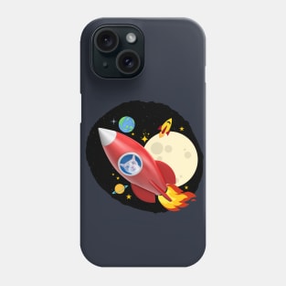 Cat in Rocket 2 (Orange Kitty) Phone Case