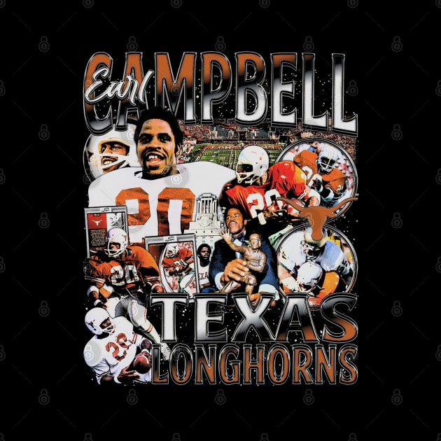 Earl Campbell College Vintage Bootleg by Richard Michaud Art