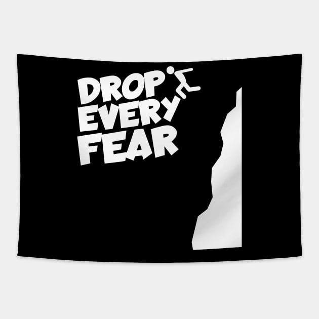 Cliff jumping drop every fear Tapestry by maxcode