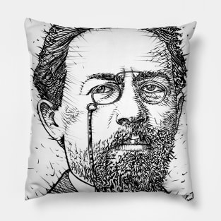 ANTON CHEKHOV ink portrait Pillow