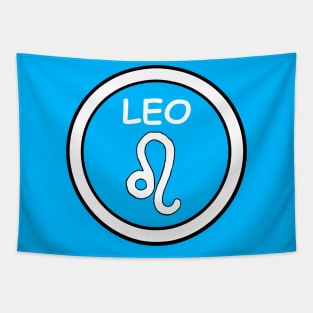 Leo, white circle, transparent background Tapestry