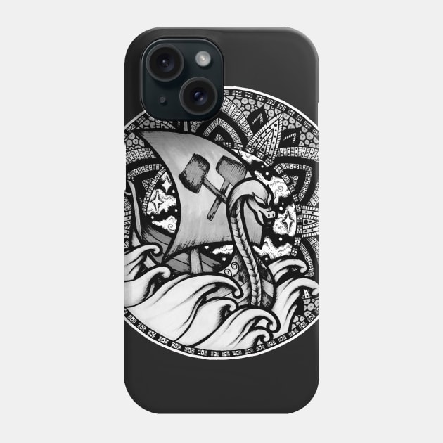 Viking Ship Mandala Phone Case by Litedawn