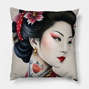 Japanese Geisha Tattoo Pillow