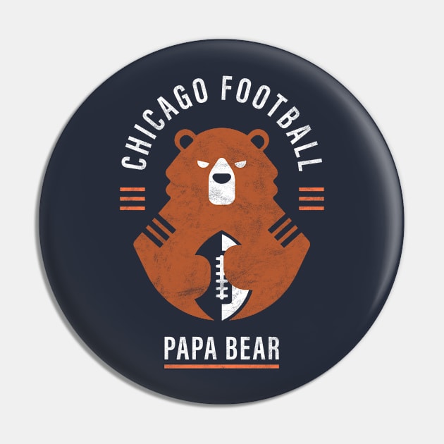 Papa Bear Chicago Football Fan Gift Pin by BooTeeQue