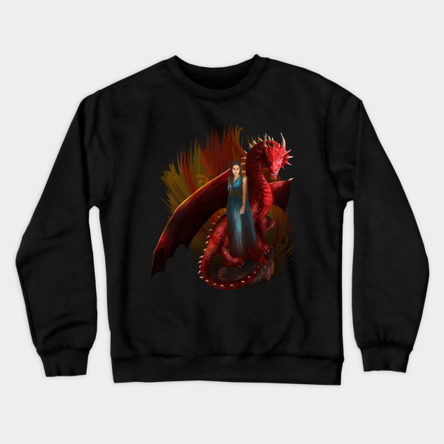 Red Dragon and the Princess - Dragon - Crewneck Sweatshirt | TeePublic