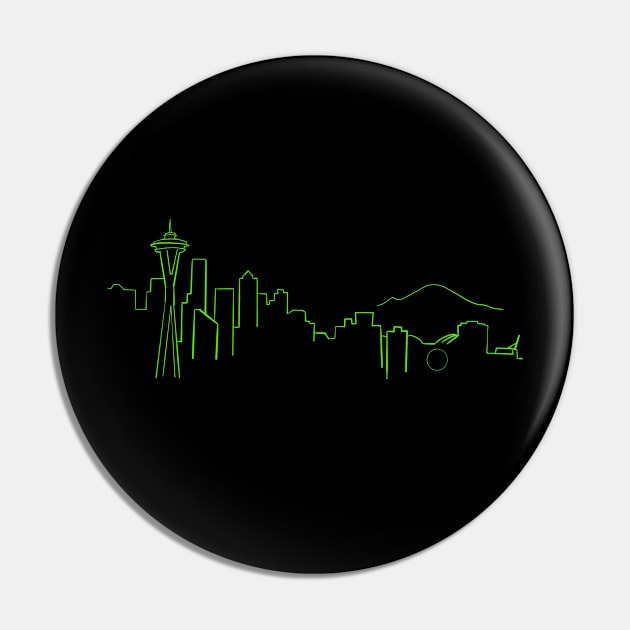 Seattle skyline Pin by WelshDesigns