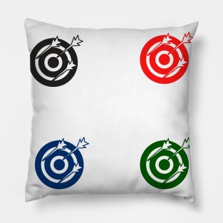 red blue green black target design Pillow