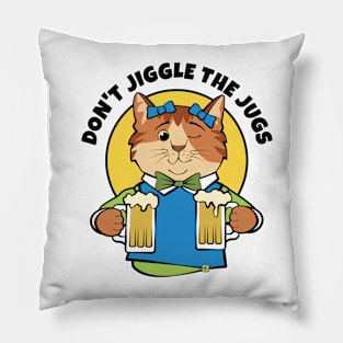 Don't Jiggle the Jugs Beer Cat Pillow