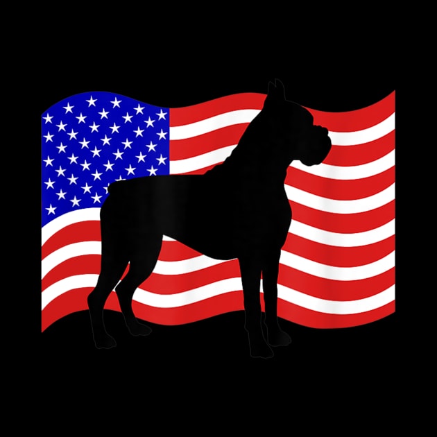 Boxer Dog American Flag Vintage Retro by Xamgi