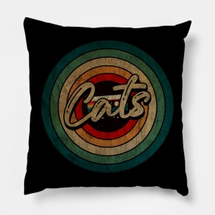 Cats   -  Vintage Circle kaset Pillow