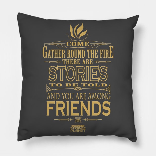 Gather Round the Fire Pillow by Richard Syrett