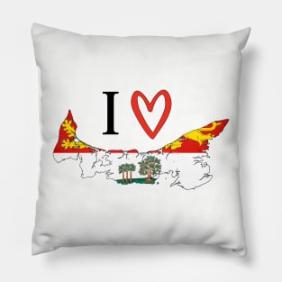 I love Prince Edward Island with Flag Pillow