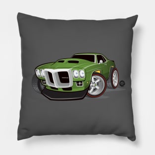 1969 Pontiac Firebird Green Pillow