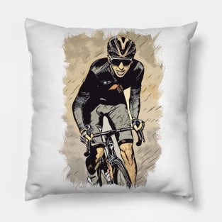 The Cyclist / Abstract fan art / Cycling heroes series #05 Pillow