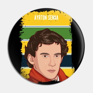 Ayrton Senna Illustration Tribute Pin