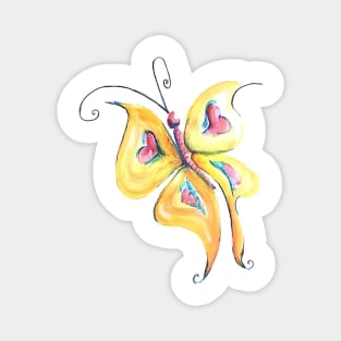 yellow butterflies Magnet