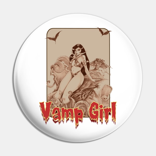 Vamp Girl Pin by CarmoStudio