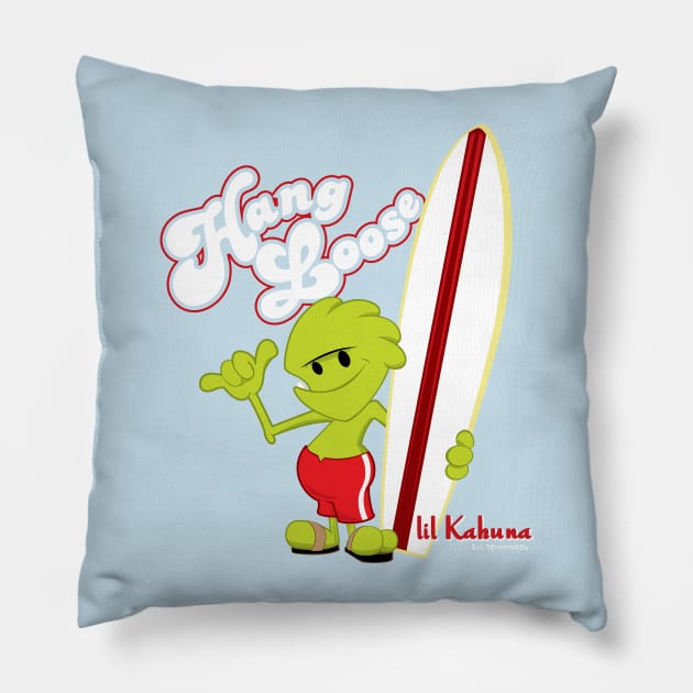 Lil Monstrrrs: Hang Loose, Lil Kahuna Pillow by scout1138