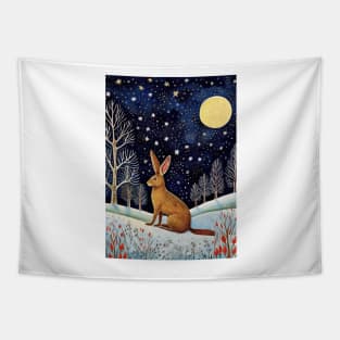 Moonlit Reverie: The Hare's Serenity Tapestry