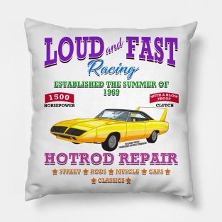 Loud & Fast Racing Hot Rod Repair Muscle Car Novelty Gift Pillow