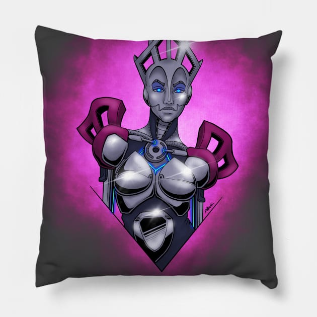 Robotica Queen of Metal! Pillow by DrewEdwards