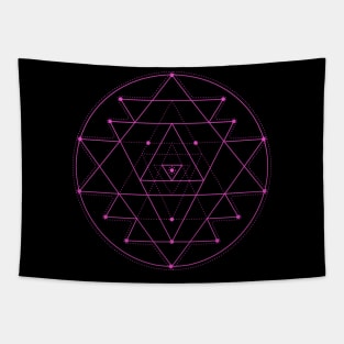 Pink Circles and Triangles Tapestry