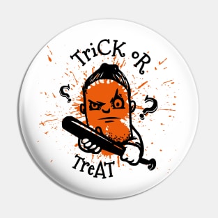 Halloween Trick Or Treat Horror Baseball Pin