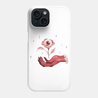 Spooky cute eyeball rose Phone Case