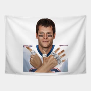 Tom Brady 6 Rings Tapestry