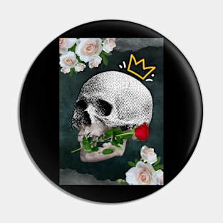 Skull and Roses Pin