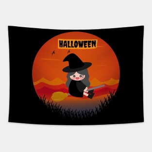 Funny child for halloween Tapestry