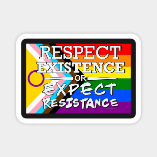 Respect Exsistence or Expect Resistance, Intersex Pride Flag Magnet