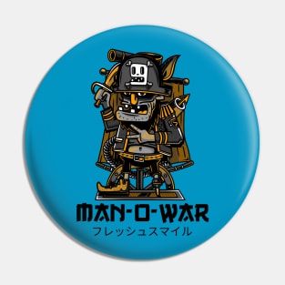 Man-O-War Pirate Funny Cartoon Characters Pin