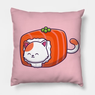 Cute Cat Sushi Salmon Pillow