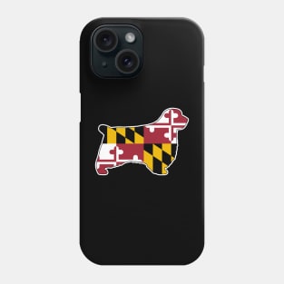 Clumber Spaniel Silhouette with Maryland Flag Phone Case
