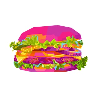 Colorful Burger Wpap Pop Art T-Shirt