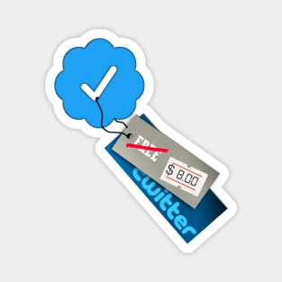 Twitter Verified Check Mark Meme (Elon Musk) 8$ Price Tag Magnet