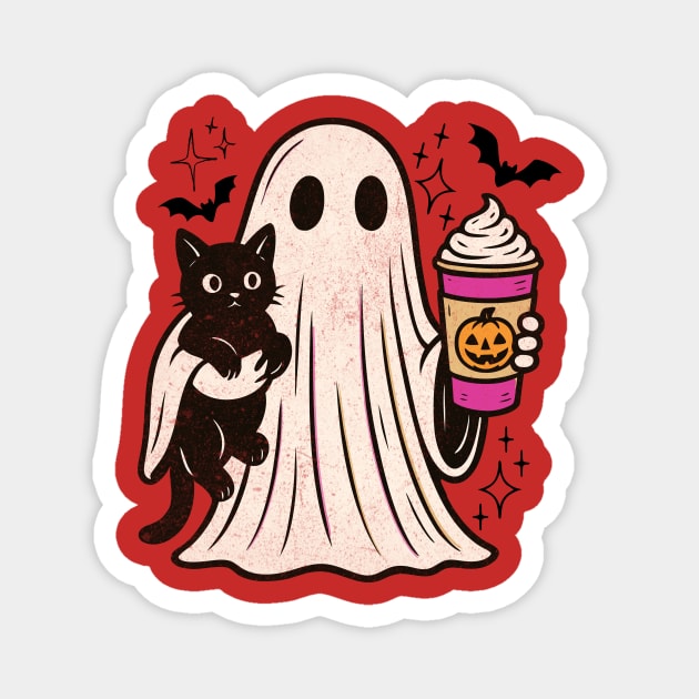 Pumpkin Spice Latte Ghost Halloween Magnet by The WYLD Tribe