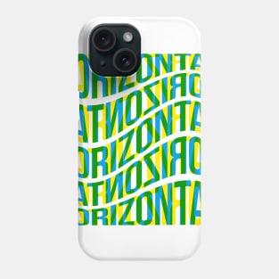 Horizontal Waves Typography (Blue Yellow Green) Phone Case