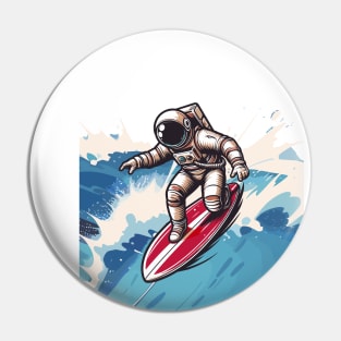 astronaut surfer Pin